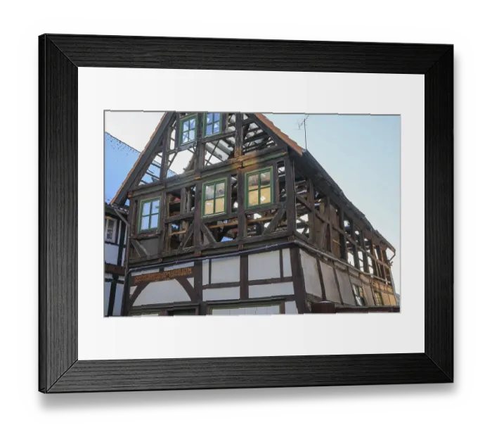 Framed Print : Cored half-timbered house under restoration Framed Print : Cored half-timbered house under restoration