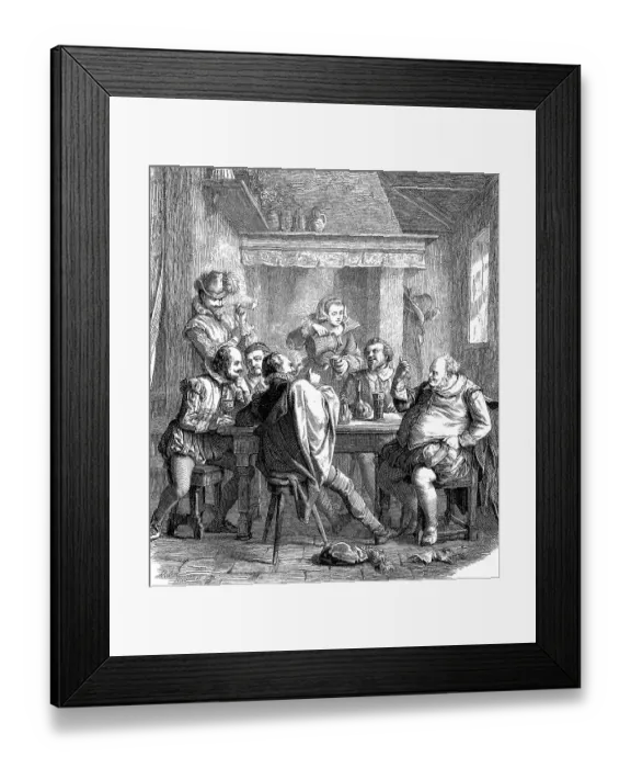 Framed Print : William Shakespeare with friends in the Mermaid tavern