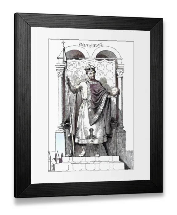 Framed Print : Henry II, (born 6 May 973 or 978)