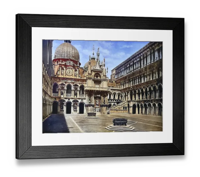 Framed Print : Historisches Foto (ca 1880) des Innenhofs des Dogenpalast