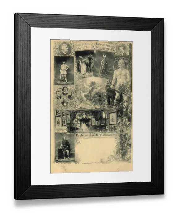 Framed Print : Historical postcard around 1876 Framed Print : Historical postcard around 1876