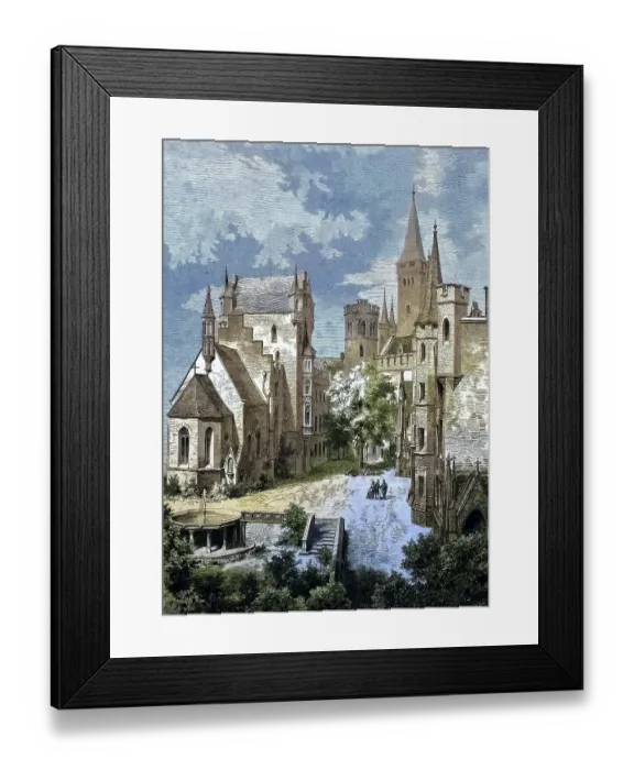 Framed Print : Courtyard of Hohenzollern Castle