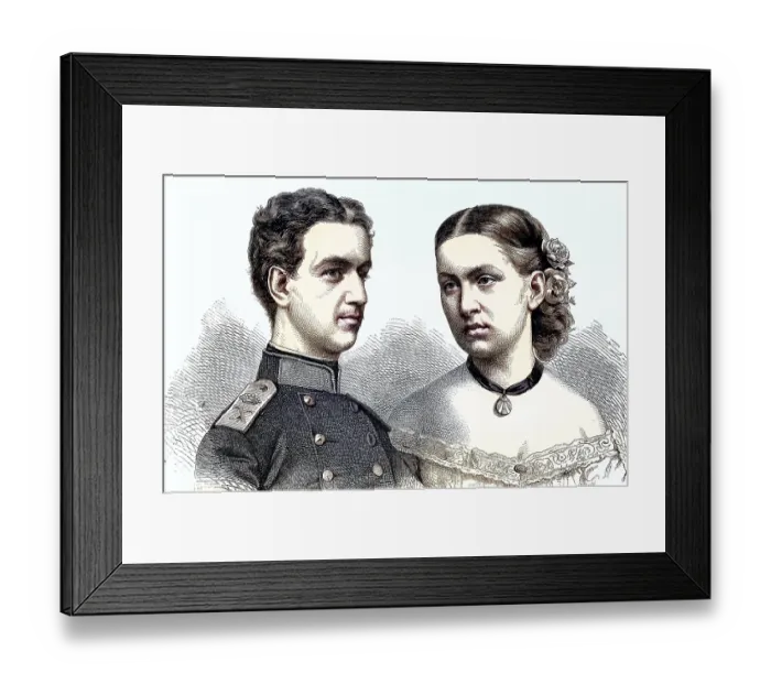 Framed Print : George I of Greece and his woman