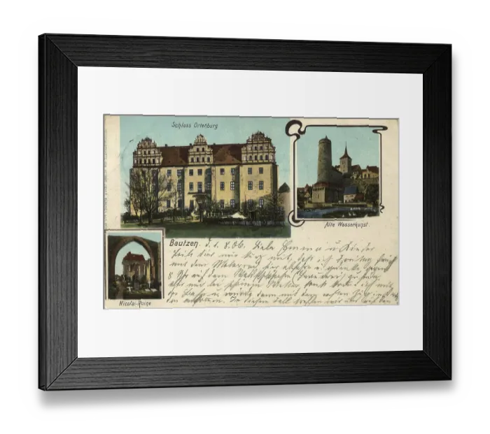 Framed Print : Historical postcard around 1900 Framed Print : Historical postcard around 1900