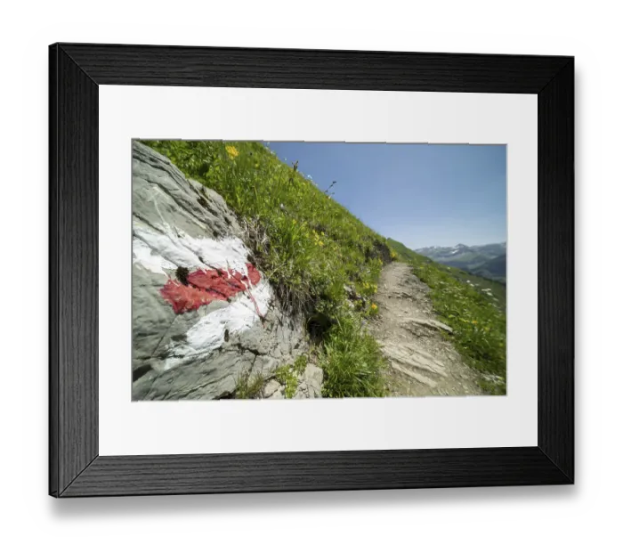 Framed Print : Trail marker on the Laufbacher-Eckweg