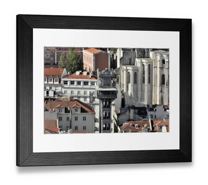 Framed Print : Elevador de Santa Justa, also Elevador do Carmo