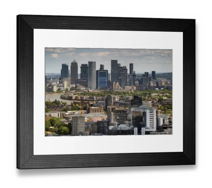 Framed Print : Modern skyline on the Thames, Canary Wharf complex Framed Print : Modern skyline on the Thames, Canary Wharf complex