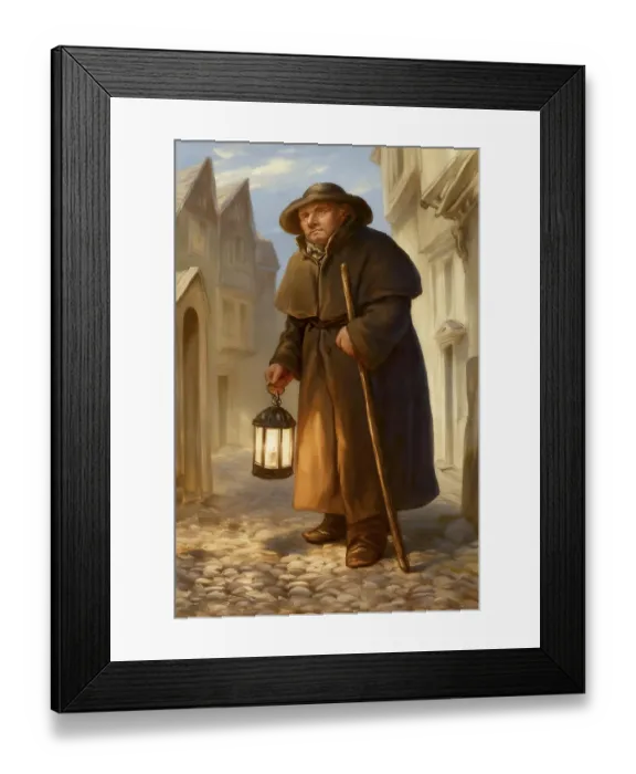 Framed Print : London Watchman (Charlie), 18th Century Framed Print : London Watchman (Charlie), 18th Century