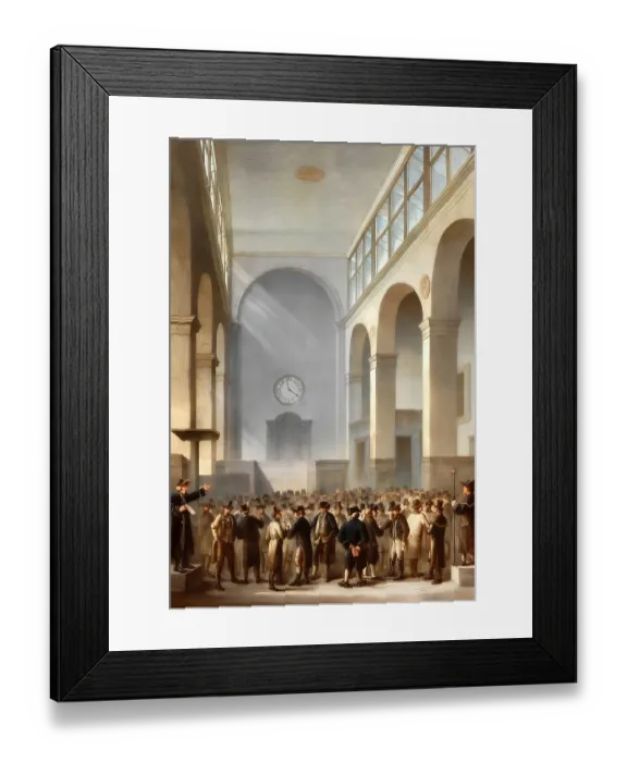 Framed Print : London Stock Exchange in 1810, England Framed Print : London Stock Exchange in 1810, England