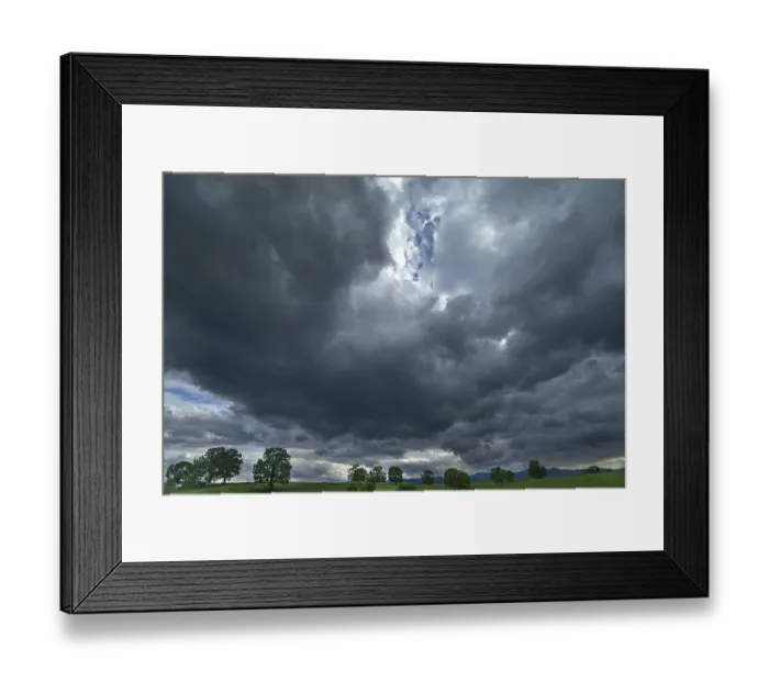 Framed Print : Rain clouds over the Carpathian Mountains