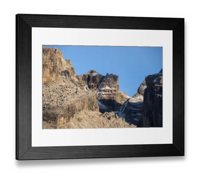 Framed Print : Mountain peaks of the Brenta Mountains at sunset