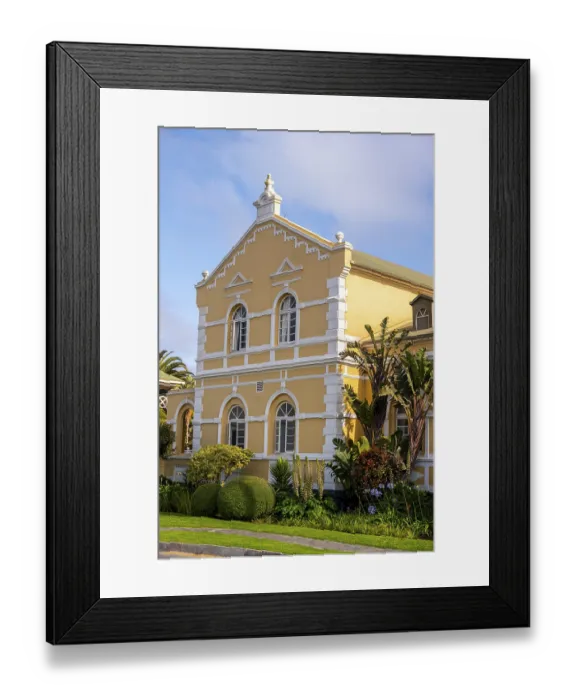 Framed Print : Swakopmund Hotel, hotel in the old train station