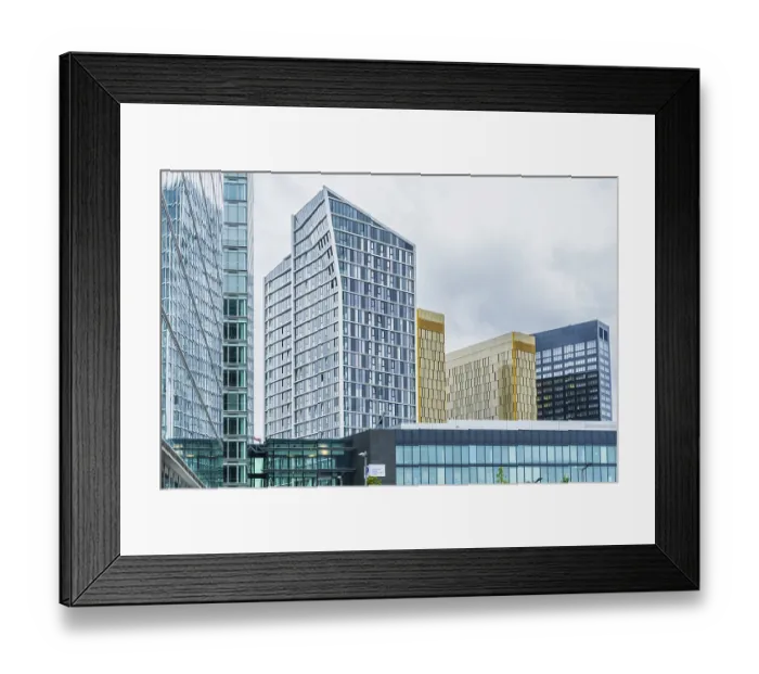 Framed Print : Modern high-rise office building in the European Quarter on the Kirchberg Plateau in Luxembourg City