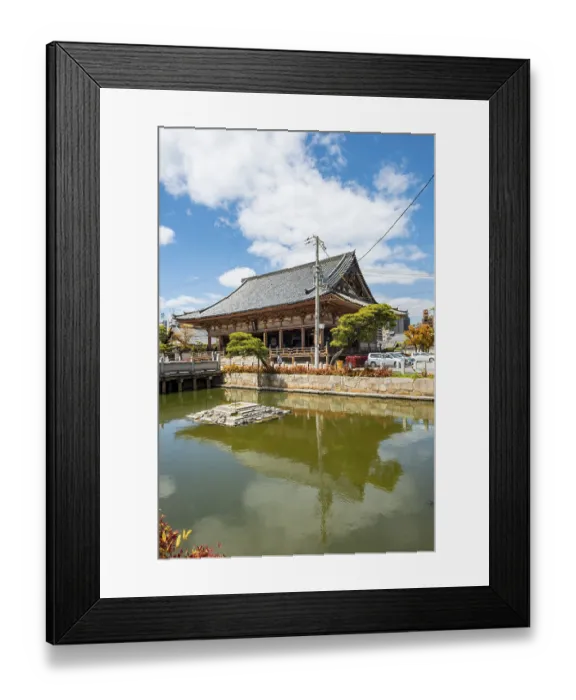 Framed Print : Turtle Pond, Shitennoji Temple