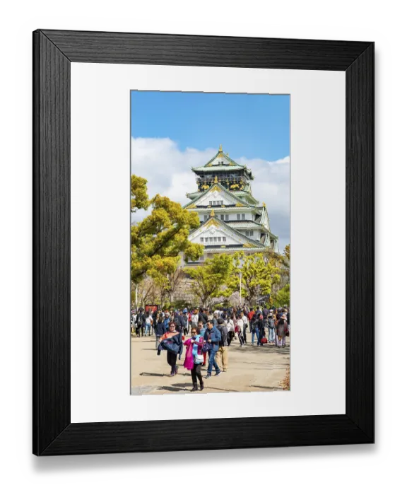 Framed Print : Osaka castle among trees in the park Framed Print : Osaka castle among trees in the park