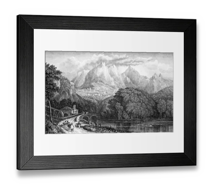 Framed Print : Mountain landscape with the village of Sintra near Lisbon
