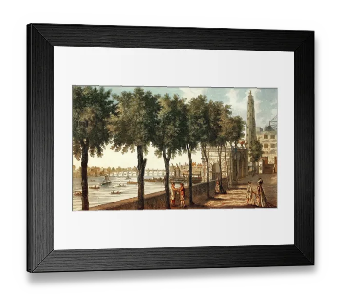 Framed Print : Westminster and Westminster Bridge from York Stairs and the water tower Framed Print : Westminster and Westminster Bridge from York Stairs and the water tower