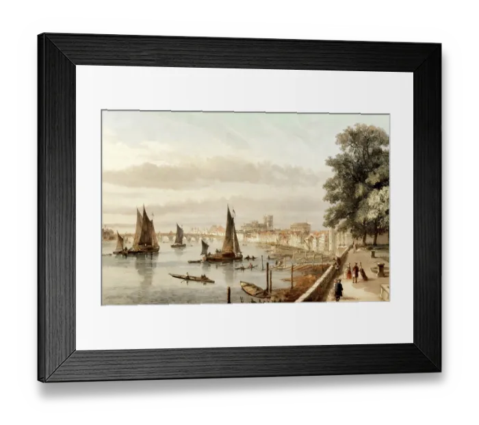 Framed Print : The view from the river terrace of Somerset House towards Westminster