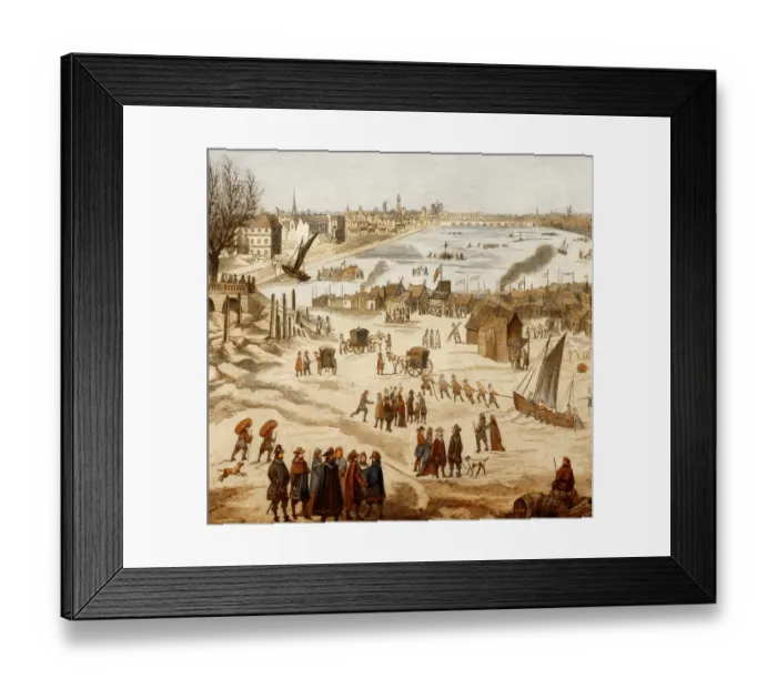 Framed Print : Thames Frost Fair, 1683, London