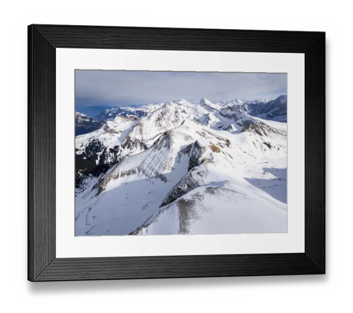 Framed Print : Snowy Mountains on Winter Day. Bernese Alps