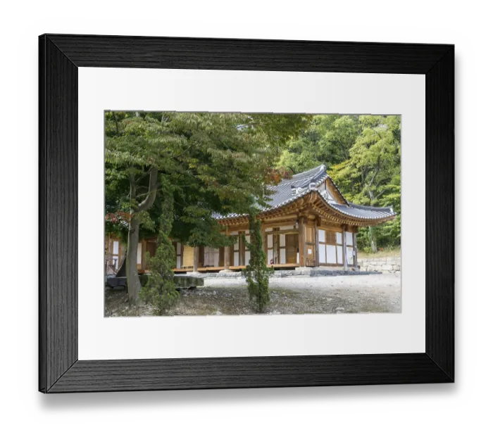 Framed Print : Traditional korean temple in the mountains taken during summer