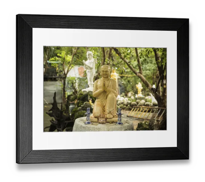 Framed Print : Buddhist statues in the temple in Nha Trang