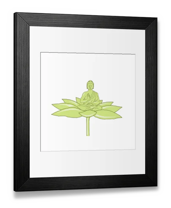Framed Print : Drawing sketch style illustration of Gautama Buddha