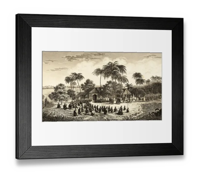 Framed Print : Subjugation of Dipo Negoro, freedom fighters against the colonial power Netherlands