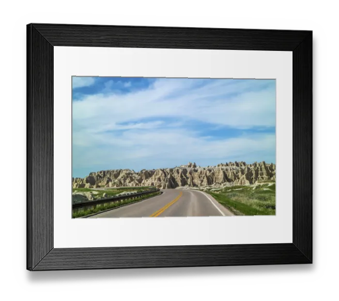 Framed Print : Road trip to the steep canyons of the preserve park