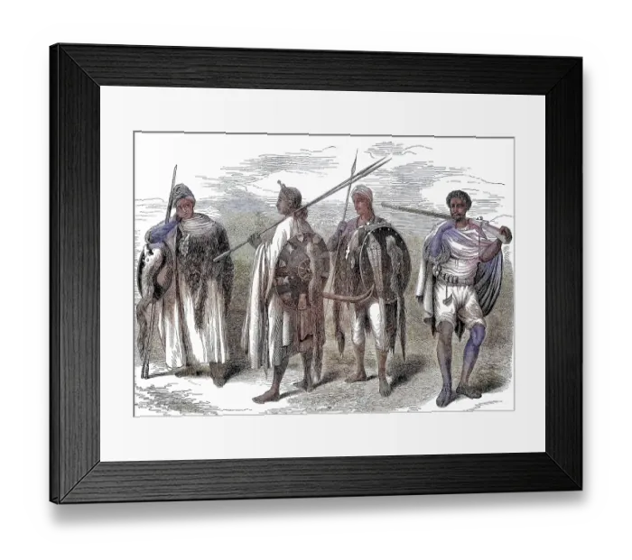 Framed Print : Warriors from Abyssinia, Ethiopian Empire Framed Print : Warriors from Abyssinia, Ethiopian Empire