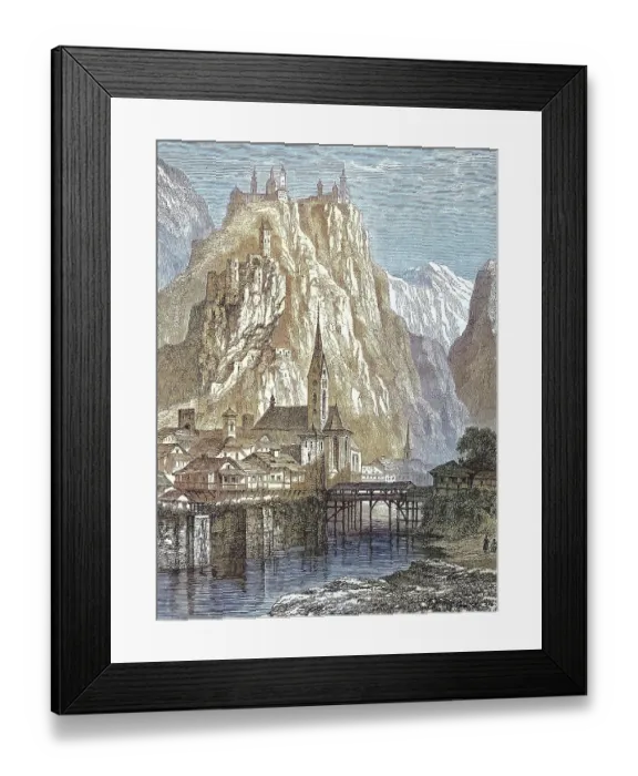 Framed Print : View of Chiusa, Chiusa, a community in South Tyrol in northern Italy / view of Klausen