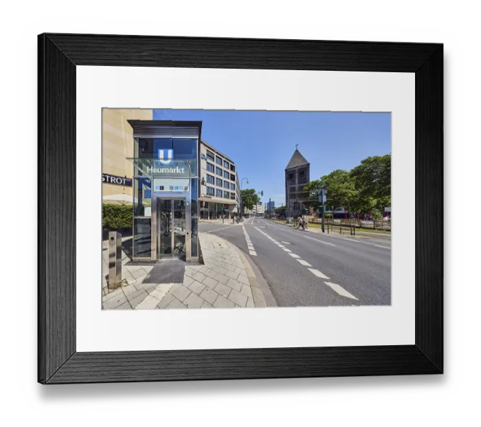 Framed Print : Heumarkt subway stop, church tower of Klein St Framed Print : Heumarkt subway stop, church tower of Klein St