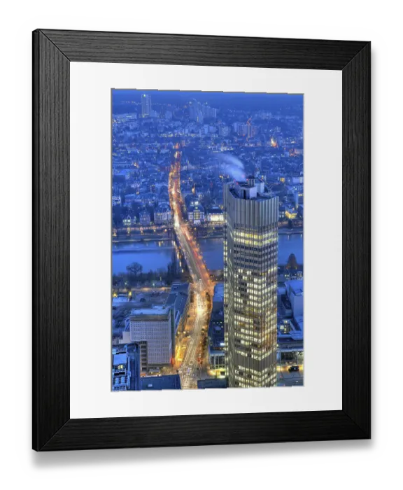 Framed Print : Frankfurt, evening, skyscraper Framed Print : Frankfurt, evening, skyscraper