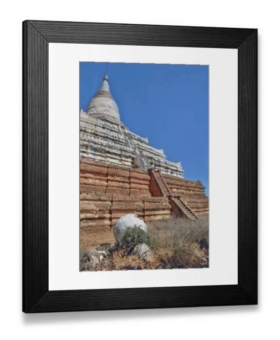Framed Print : Steep staircase at Shwesandaw Temple