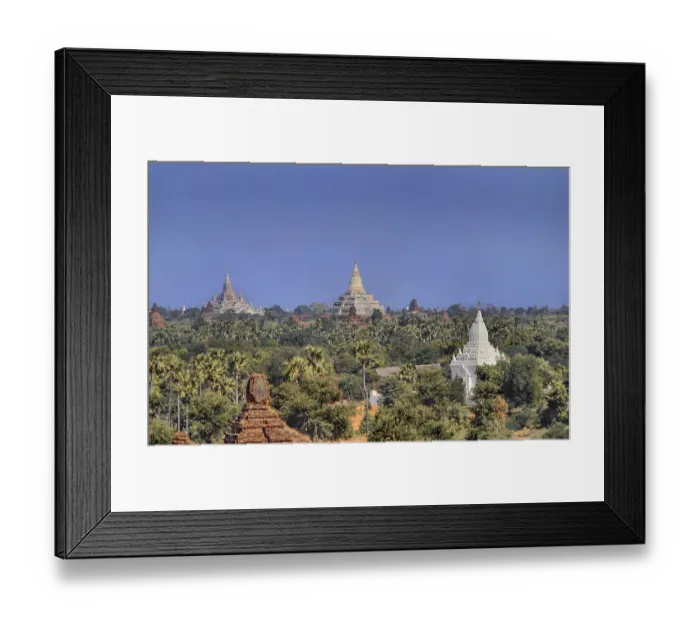 Framed Print : Back left Ananda, right Shwesandaw Pagoda