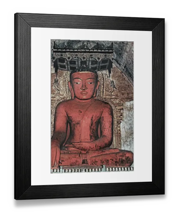 Framed Print : Buddha figure in the Htilominlo Temple