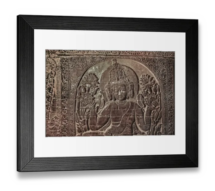 Framed Print : Stone Buddha half-relief with three faces in Nanapaya Temple Framed Print : Stone Buddha half-relief with three faces in Nanapaya Temple