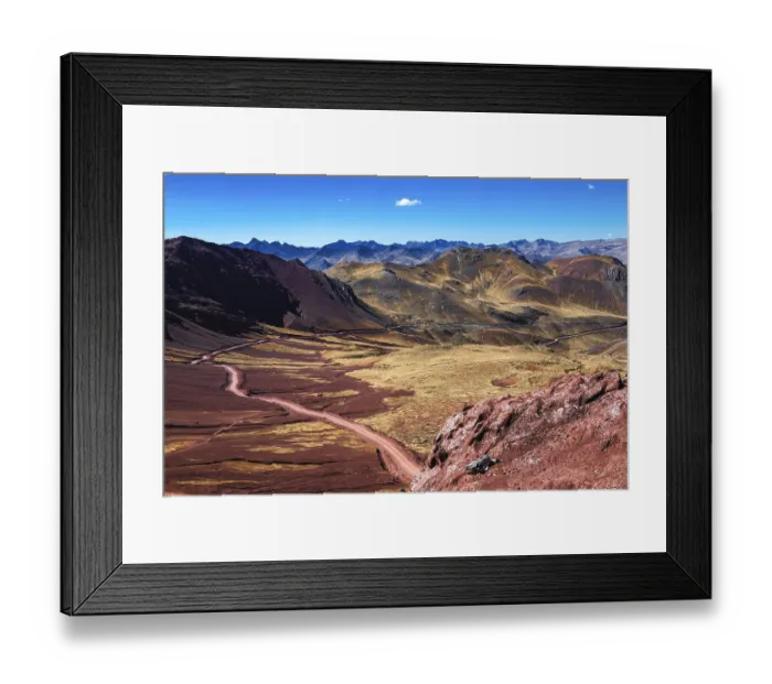 Framed Print : View of the Pachachani Valley, Rainbow Mountains