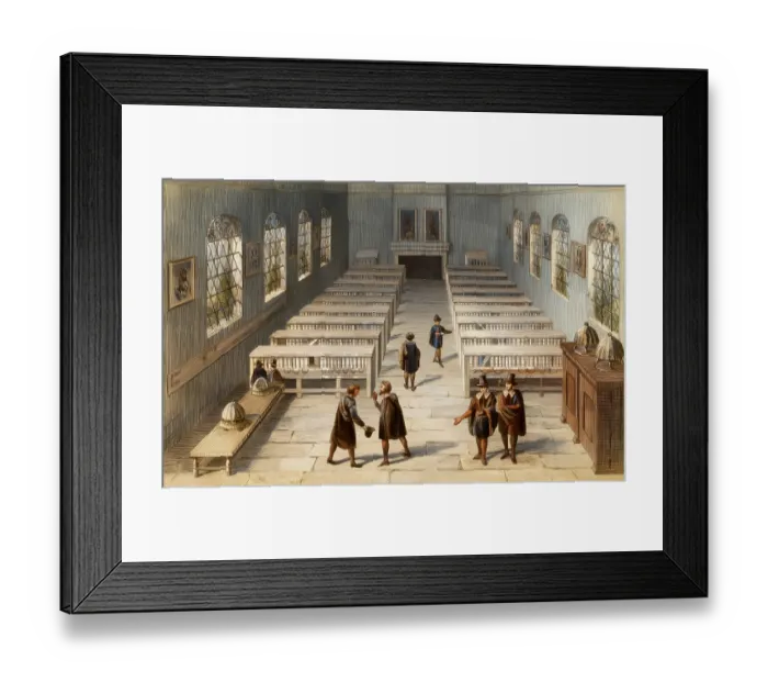 Framed Print : English library, 18th century