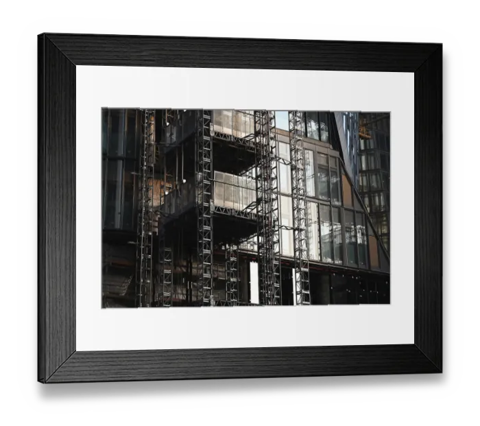 Framed Print : Construction site on a high-rise building