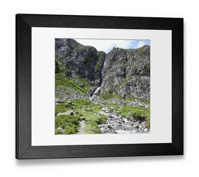 Framed Print : Waterfall near La Flegere