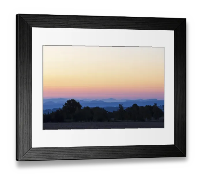 Framed Print : Colourful morning sky towards Saxon Switzerland seen from Lerchenberg