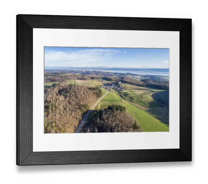 Framed Print : View of a landscape with forests Framed Print : View of a landscape with forests