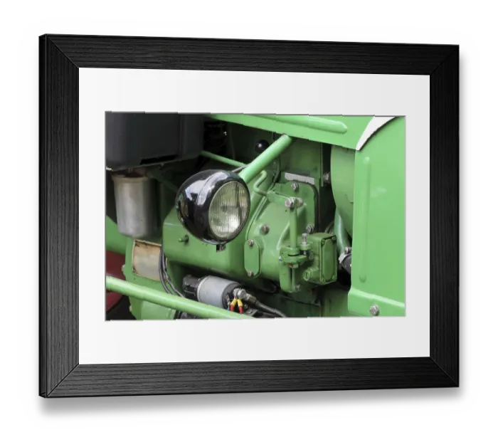 Framed Print : Old tractor lamp