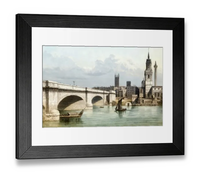 Framed Print : Kingston Bridge, London, England, 19th century