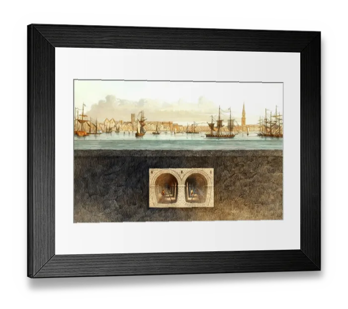 Framed Print : The Thames Tunnel, an underwater tunnel beneath the River Thames in London
