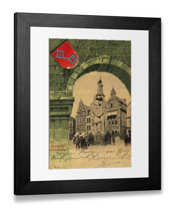 Framed Print : Historical postcard around 1900