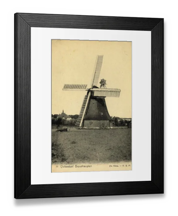 Framed Print : Historic postcard around 1900, Baltic resort Brunshaupten i Framed Print : Historic postcard around 1900, Baltic resort Brunshaupten i
