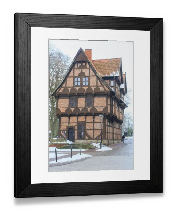 Framed Print : Half-timbered house Museum Amtspforte