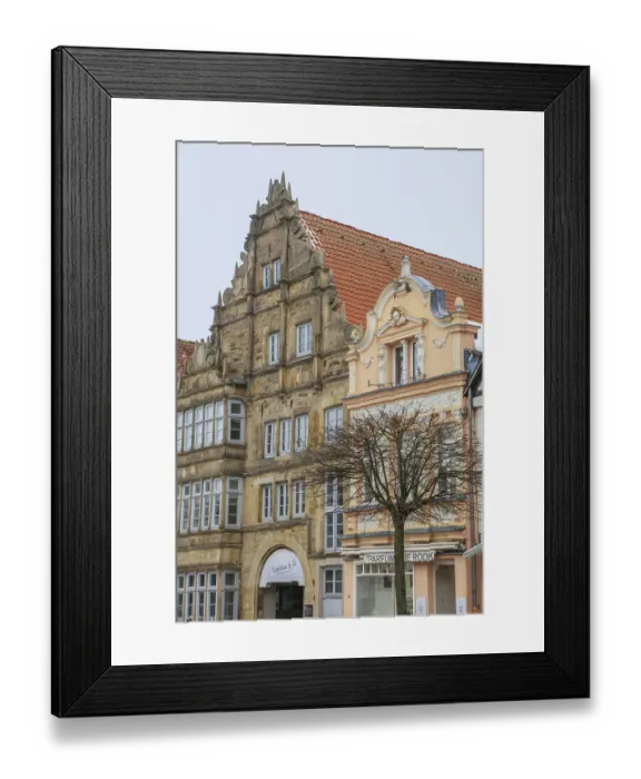 Framed Print : Old brewery in Weser Renaissance style on the market square
